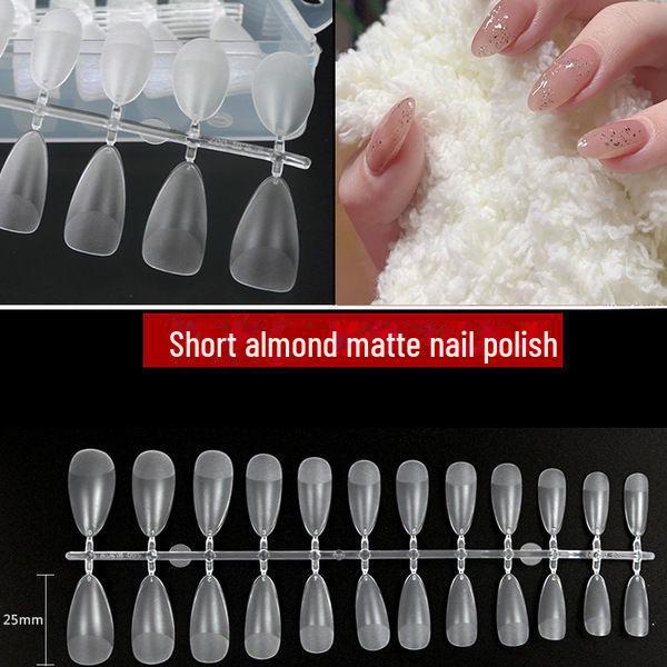 Nail Art Dual-Use Frosted Tips: Ultra-Thin, Traceless, No-Carve False Nail Stickers for Extended Nails