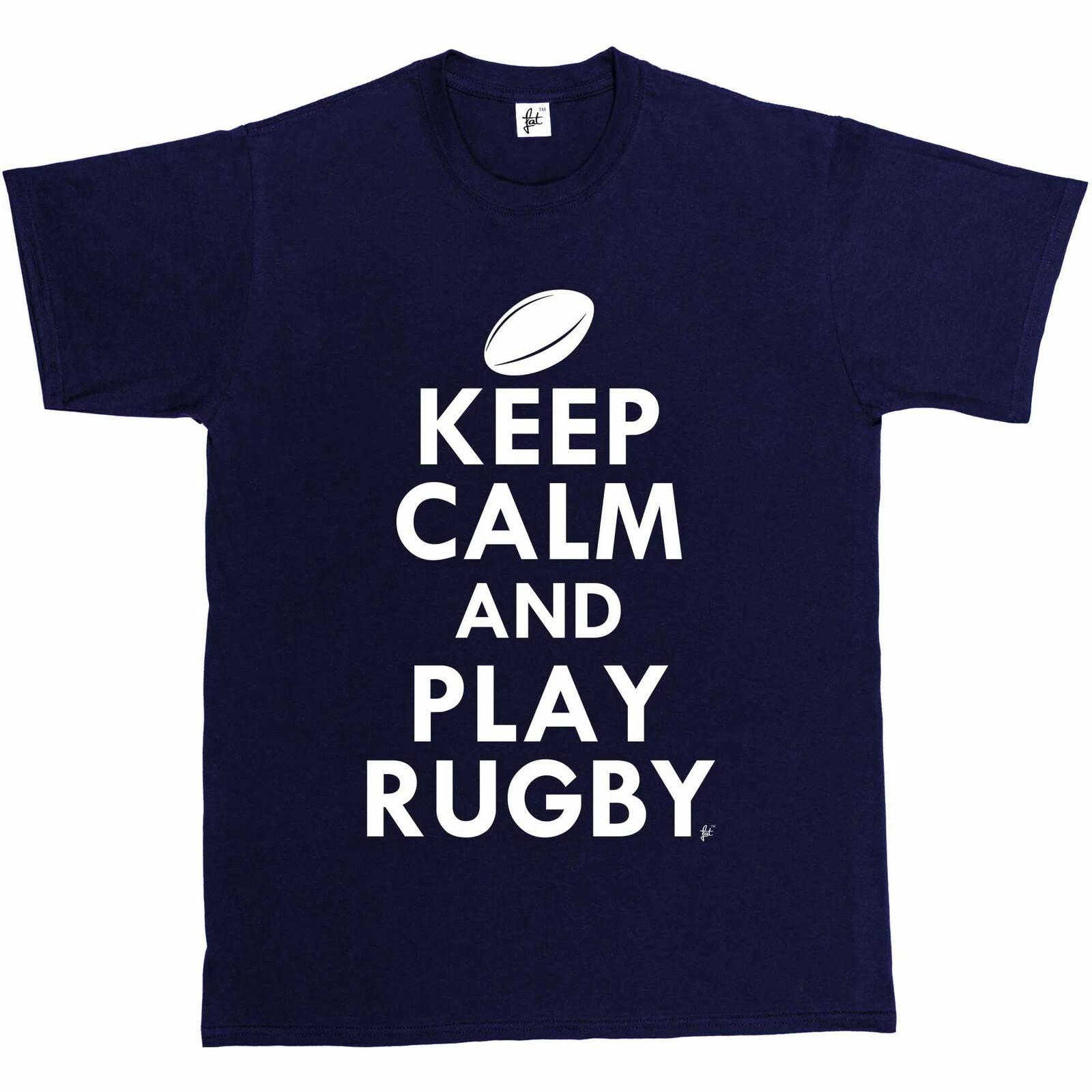 Keep Calm & Play Rugby - Rugby Ball Mens T-Shirt XXL