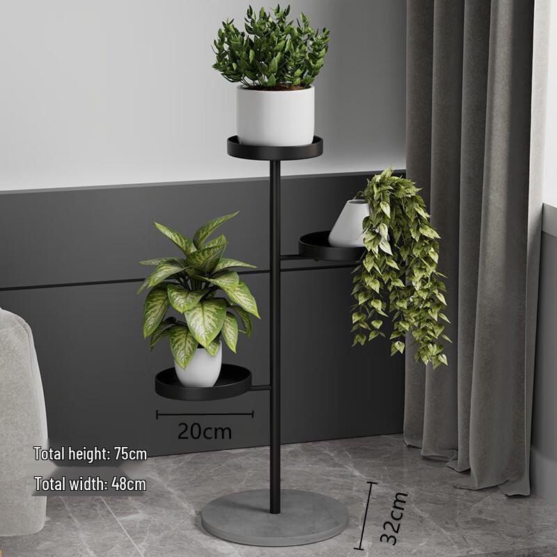 Moderní minimalistický stojan na květiny ze železa a kamenné desky