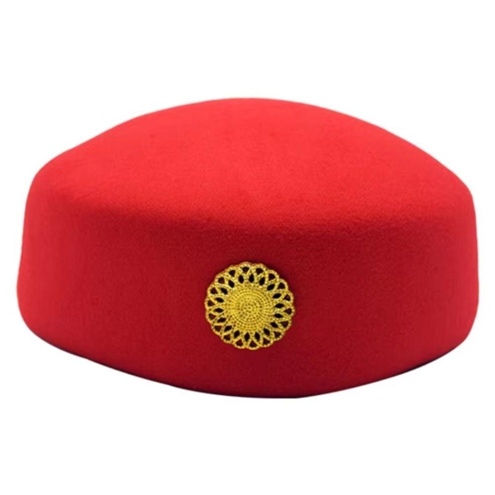 Pillbox Hat Air Hostesses Caps Uniform Marching Band Hat Airline Stewardess Hat  Themed Party