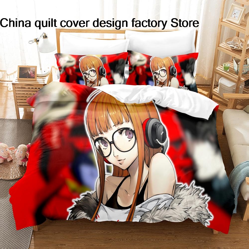 Persona 5 Royal Futaba Sakura Oracle Bedding Set Soft Duvet Cover Pillowcase For Adult Kids Bedroom Decor Twin Full Queen King
