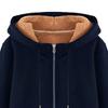 Women Hoodie Solid Color Zipper Autumn Winter Thicken Warm Sweatshirt for Office