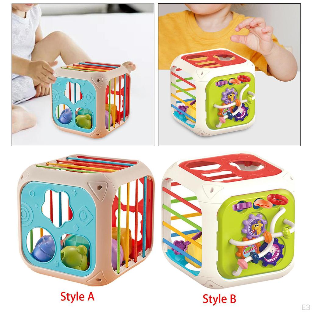 Baby Shape Sorter Toys Early Developmental Matching with Elastic Bands Color Recognition for