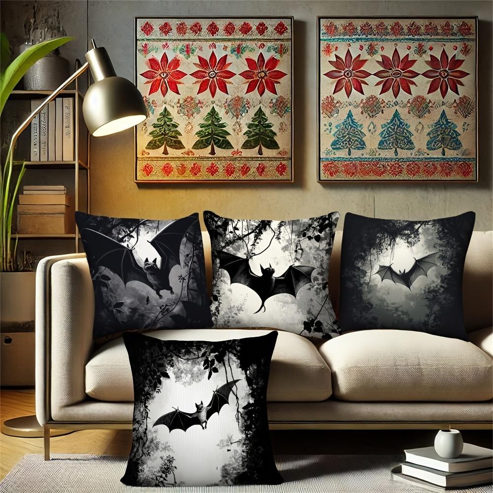 Spooky Bat Themed Halloween Pillowcases for a Hauntingly Chic Decor Sofa Cushion Cover Holiday Party Decoration Gift