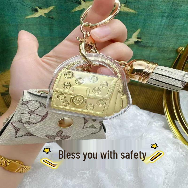 Gold 20mg Rein Schlüsselanhänger Anhänger: Gewährleistet Sicherheit & Glück, Steigert Reichtum, Ideal als Taschenanhänger oder Autoanhänger.