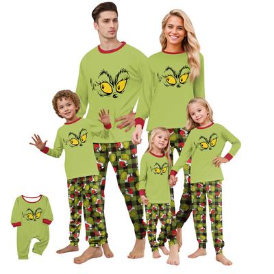 Christmas Print Cute Family Set Pajamas, Home Clothes, Family Set Long Sleeve Top Pants Set