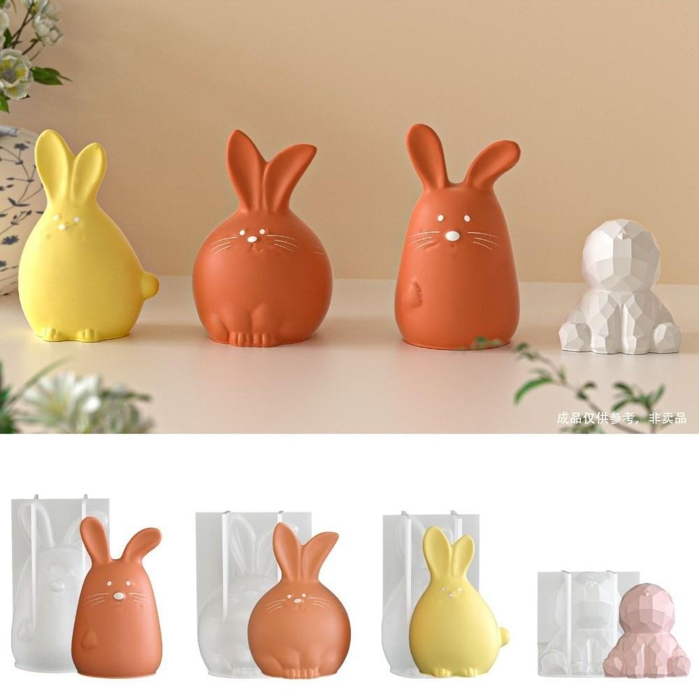 DIY Crafts 3D Rabbit Mold Cute Rabbit Candle Mold Soap Making Mold  Home Room Decorations
