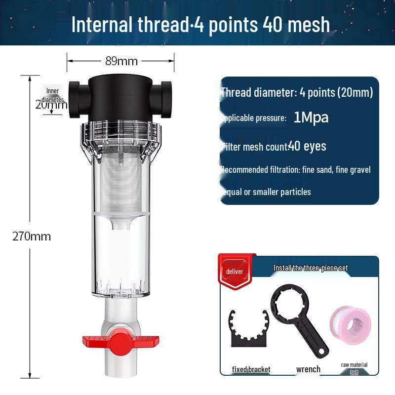 

Aquarium Fish Waste Collector & Self-Draining Tap Water Sediment Pre-Filter