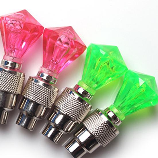 4Pcs Bike Tire Valve Sensor LED Lamp Night Riding Bicycle Wheel Light Smart Colorful Road Mountain