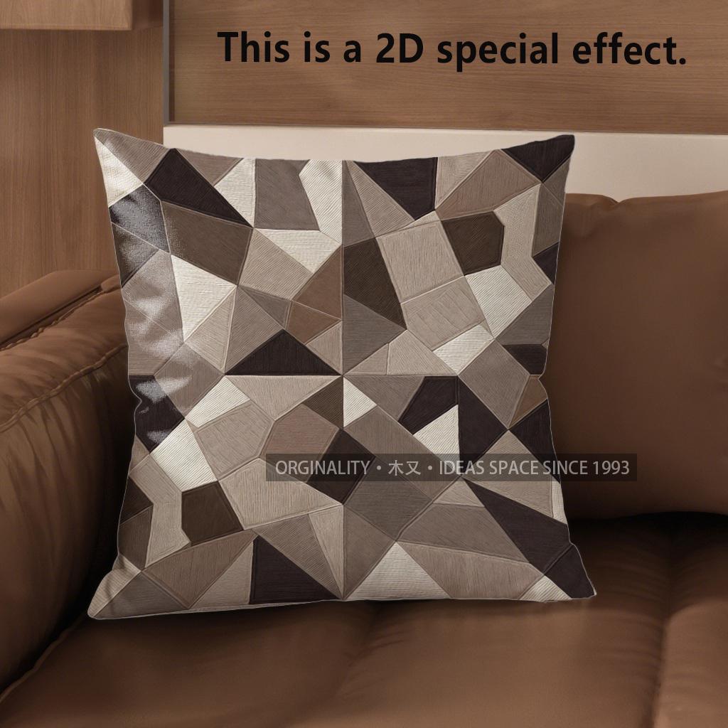 2D Geometric Pattern Decorative Throw Pillow Covers Pattern Cushion Cover Suitable For Sofa Bedroom Car Pillow Cover