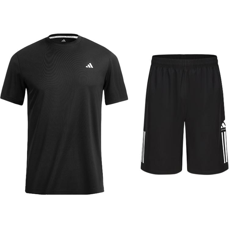 

Adidas Quick-Drying Breathable Solid Color Short Sleeve Casual Sports Suit Men suit KC3741+S21ATMSH1T-BW L