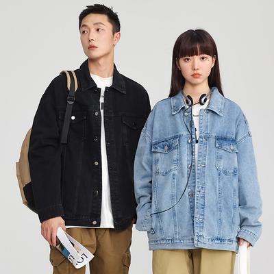 Lapel Denim Jacket Men'S Season Fashion Men'S Tooling Retro Couple Denim Jacket