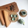 Traditionelles chinesisches Teeservice aus Bambus, ovale, gewebte Bambus-Untersetzer zur Wärmeisolierung, Vintage-Stil, Essentials für die Teezeremonie