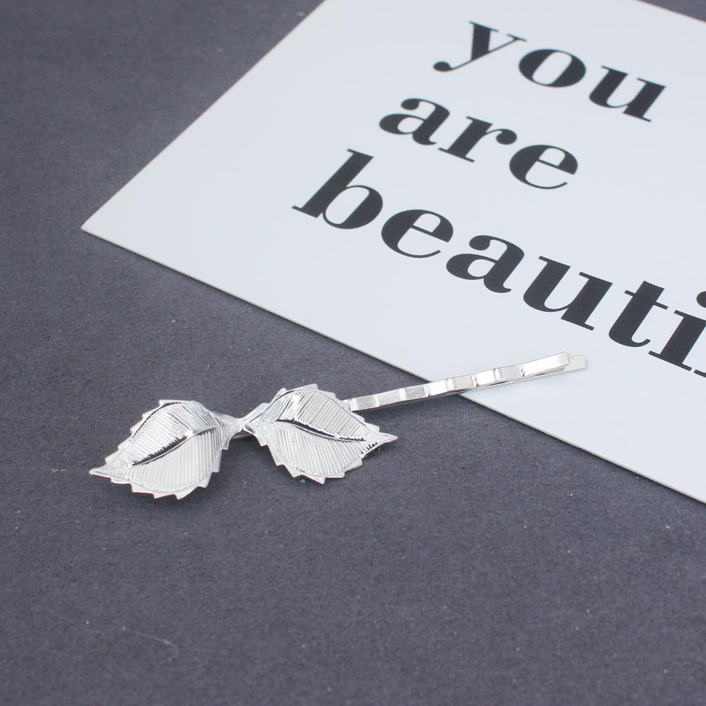 2PCS Metal Vintage Hair Pin Clip for Women/Girl Headwear Gold Color Leave Hairpins Barrettes Styling Hair Accessories Gifts