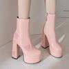 Women'sBoots Ankle Autumn and Winter New Punk Style Thick Bottom Square Heel Fashionable Bohemian Sandals Party Club Women Shoes