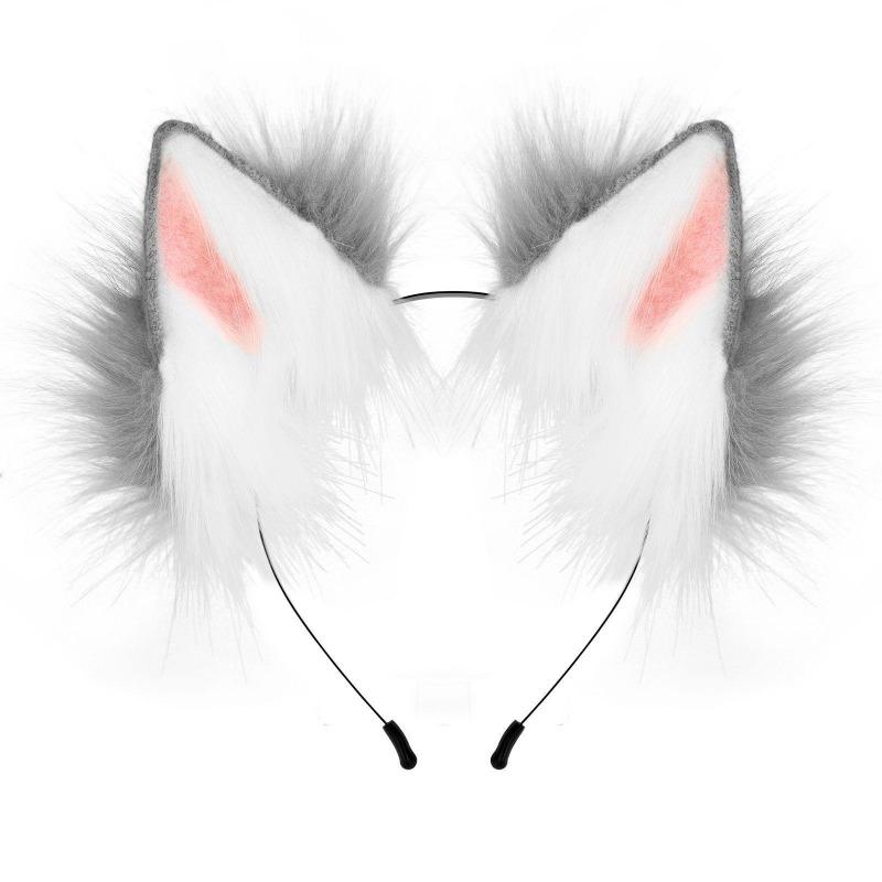 Plush Simulation Handmade Animal Ear Headband, Plush Dress Up Wolf Ear Headband Cosplay Play Lone Wolf Hair Accessories