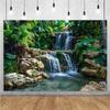 Forest Waterfall Wonderland Backdrop Supplies Rainforest Natural Scenery Background Banner Wall Party Decor Photography Props
