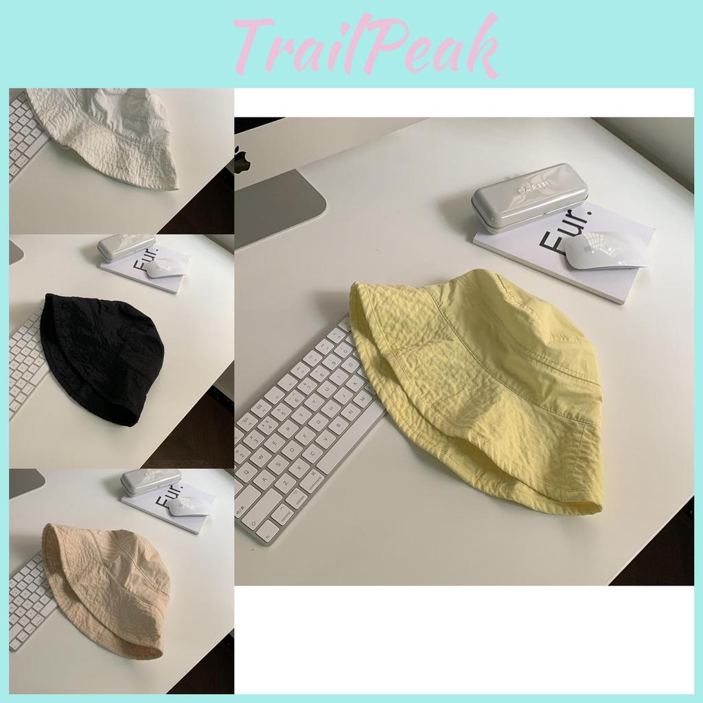 Beach Stylish Bucket Hat For Women Japanese Style Breathable Cotton Sun Protection