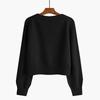 Women's Solid Color V-neck  Breasted Short Loose Cardigan Sweater Jacket