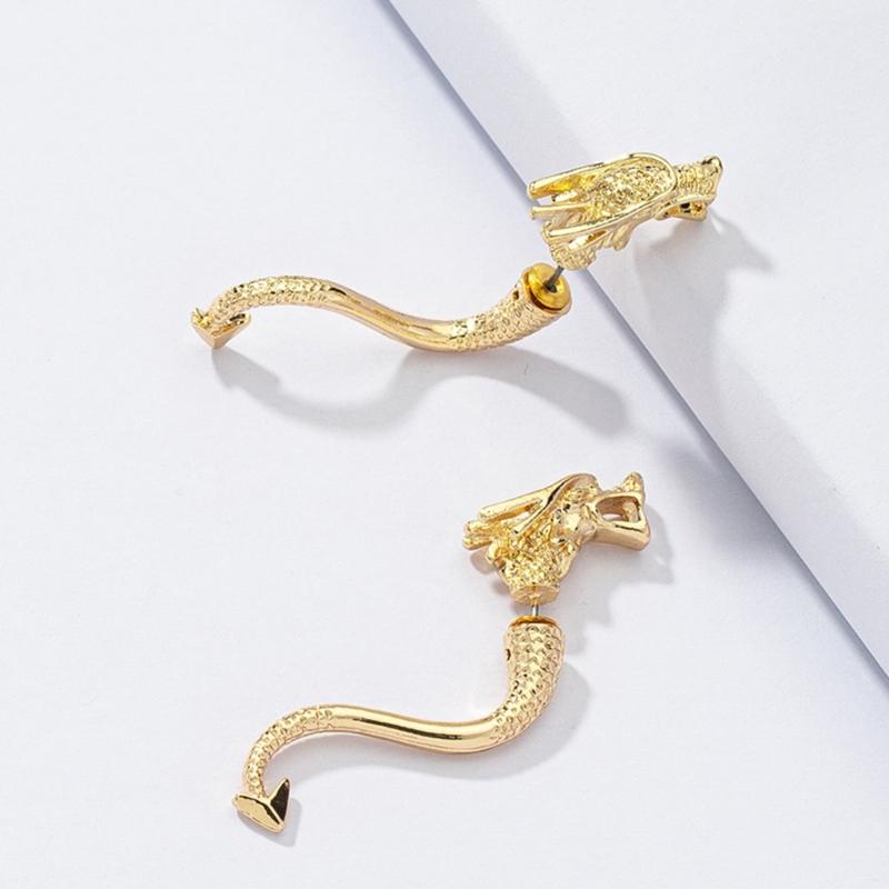 Dragon Studs Earrings Ear Studs Irregular Ear Pins Fashionable Ear Jewelry Dragon Ear Pendant Gift for Fashion Lover