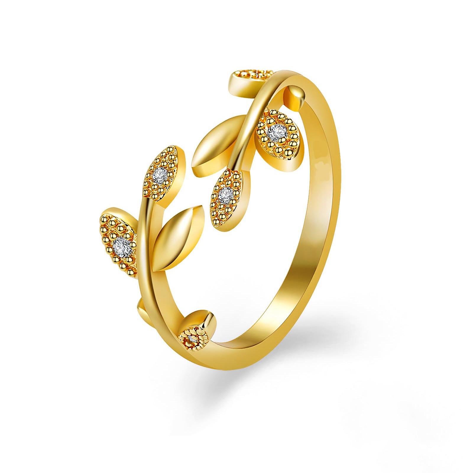 

Through What You Through Leaf Rings S925, регулируемое кольцо-запутывание в форме листа, изысканные вдохновляющие кольца для женщин, ювелирные подарки для вашего One Size золотой