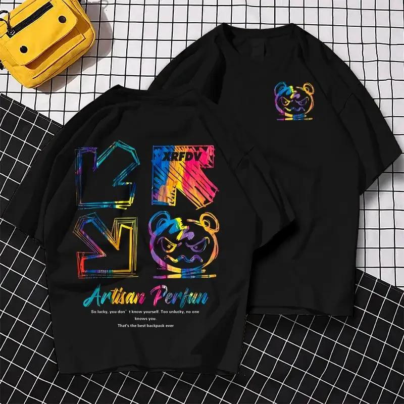 2025 new Men's summer anime printing plus size T-shirt men's summer loose casual T-shirt cotton men's clothing  tops