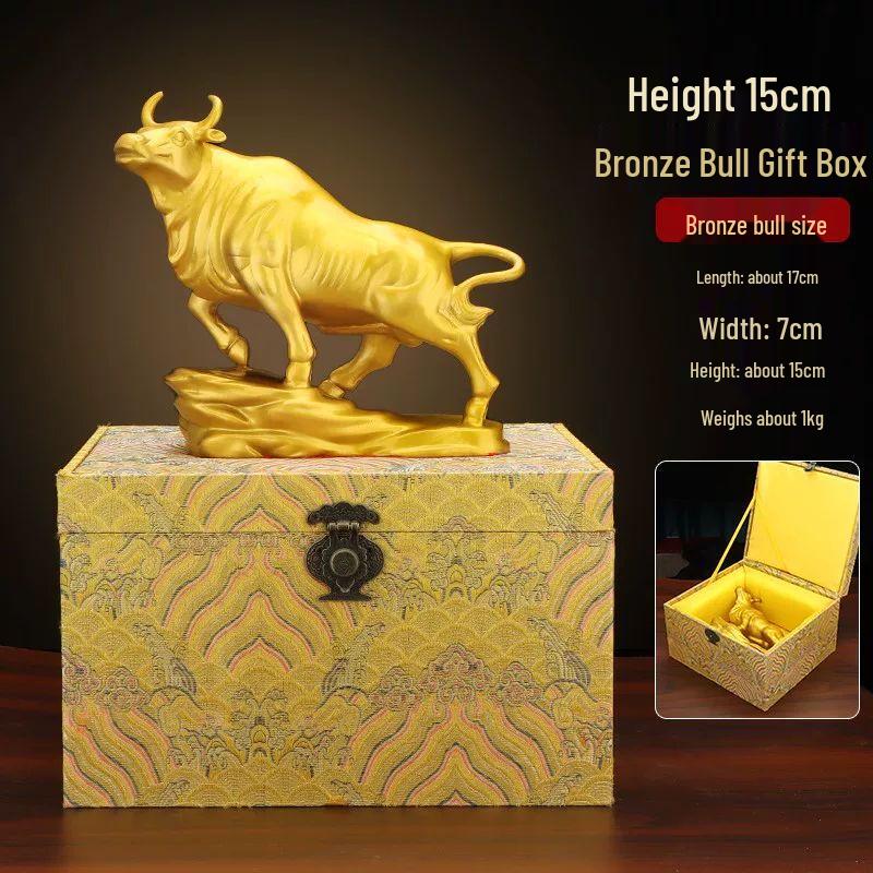 Brass Bull Statue for Office & Home Decor