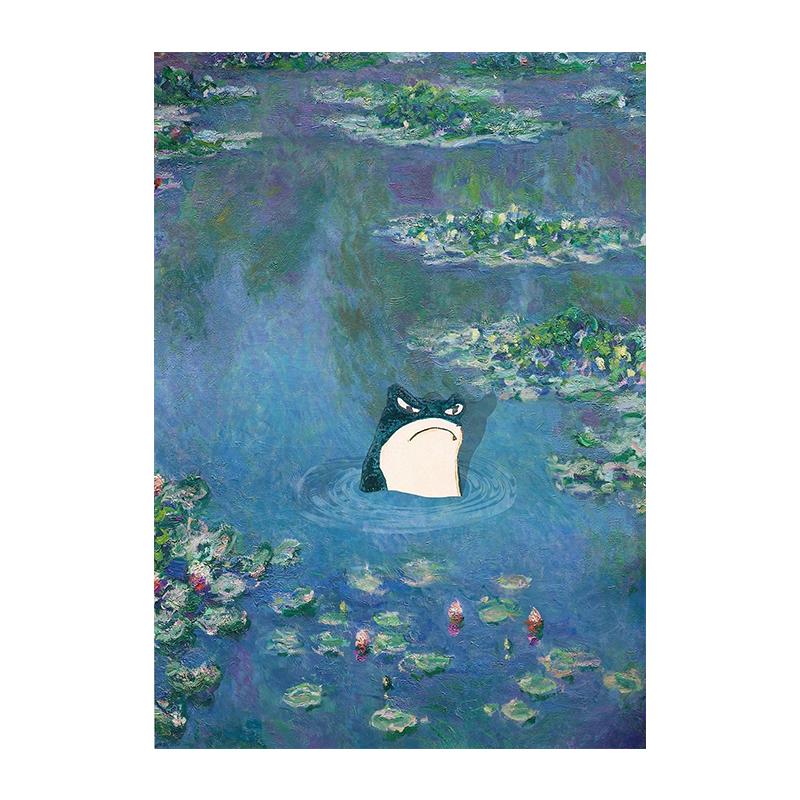 

Винтажный японский Мацумото Ходжи лягушка настенный холст с принтом художественный постер милая зеленая жаба картина для гостиной домашний декор Cuadros 21x30cm No Framed