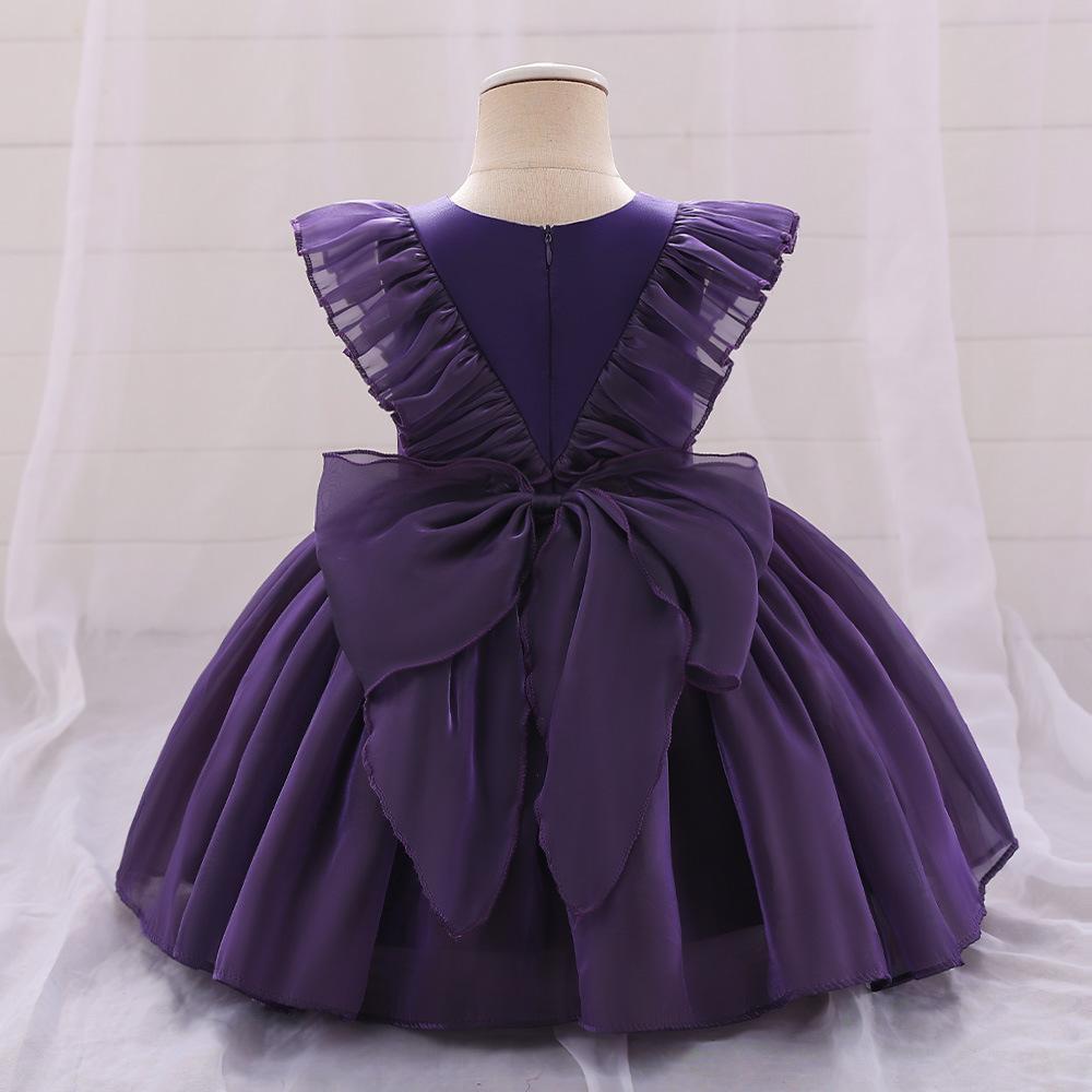 Kinder Baby Mädchen Kleidung Pailletten Großen Bogen Baby Mädchen Kleid 1. Geburtstag Party Hochzeit Kleid Für Mädchen Palast Prinzessin Kleider