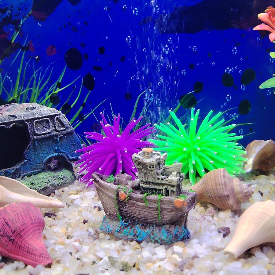 Aquarium Fish Tank Landscape Pirate Ship Wreck Ship Decor Resin Boat Ornament Aquarium Accessories Decoration