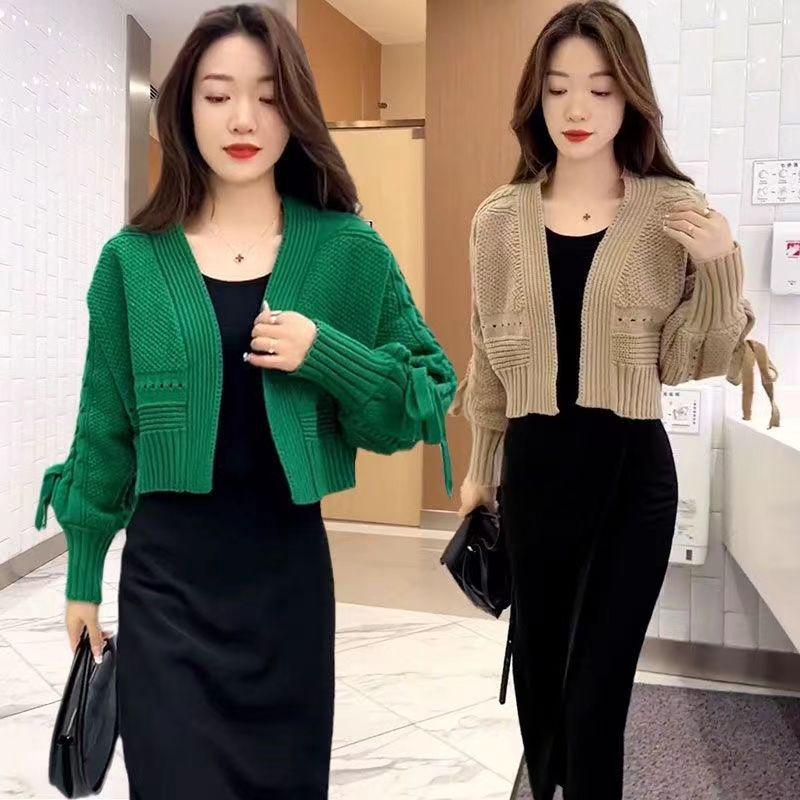 Damen 2025 Herbstmode Locker gestrickte Strickjacke – Sanfter Stil Kurzer Pullovermantel