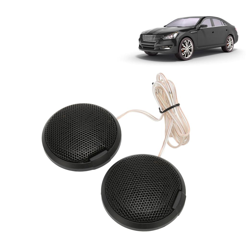 Pair Car Dome Tweeter 20W 105dB Round Spker Stick On Flush Mount Accessory