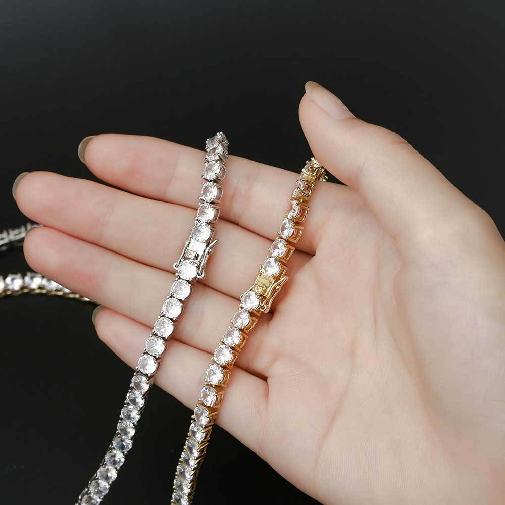 Men Women Tennis Necklace 3/4/5/6mm Zircon Chain Necklaces 40-60cm Unisex Choker Fine Jewelry