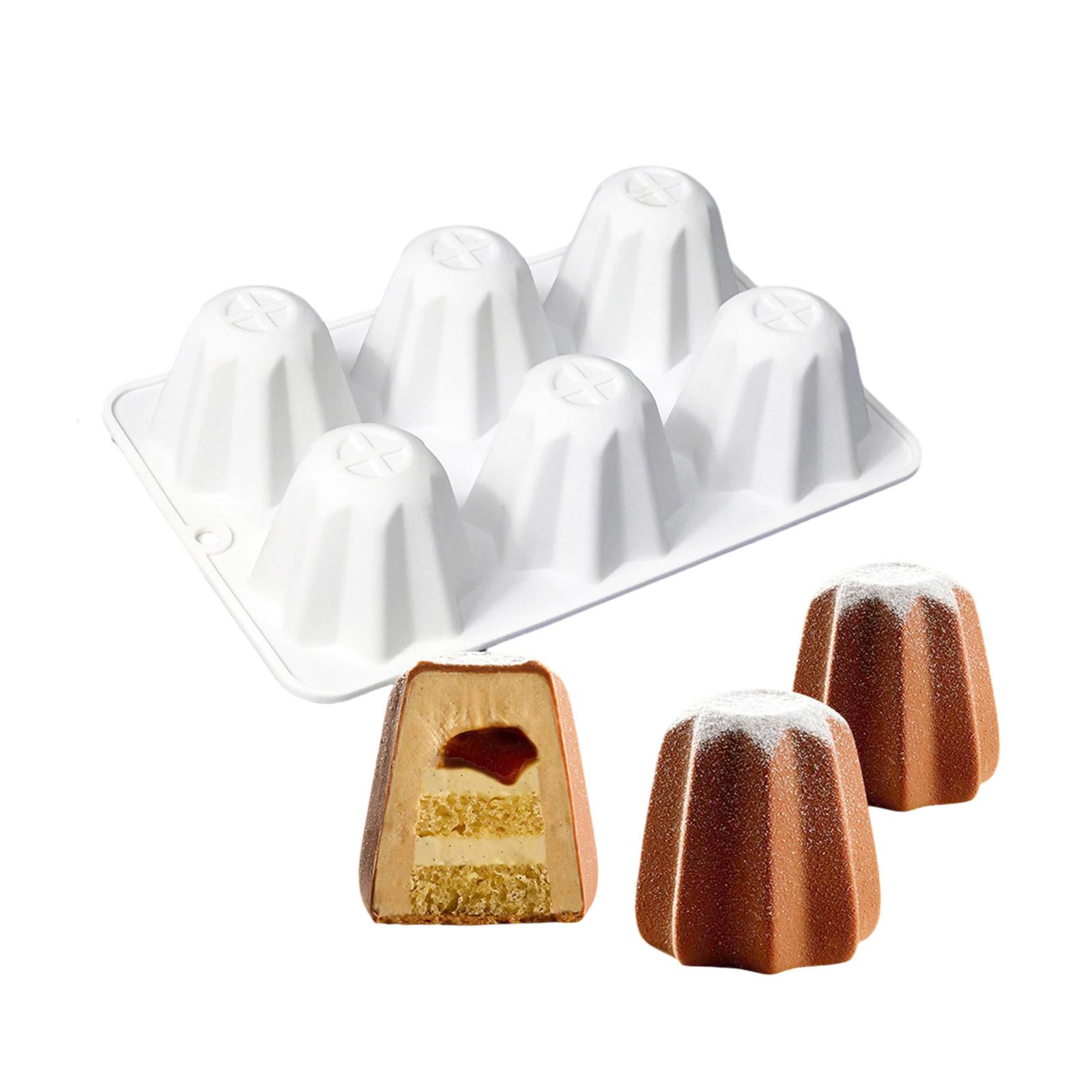 

6-камерные термостойкие силиконовые формы с антипригарным покрытием и гибким инструментом для выпечки, подходящие для десертов и закусок