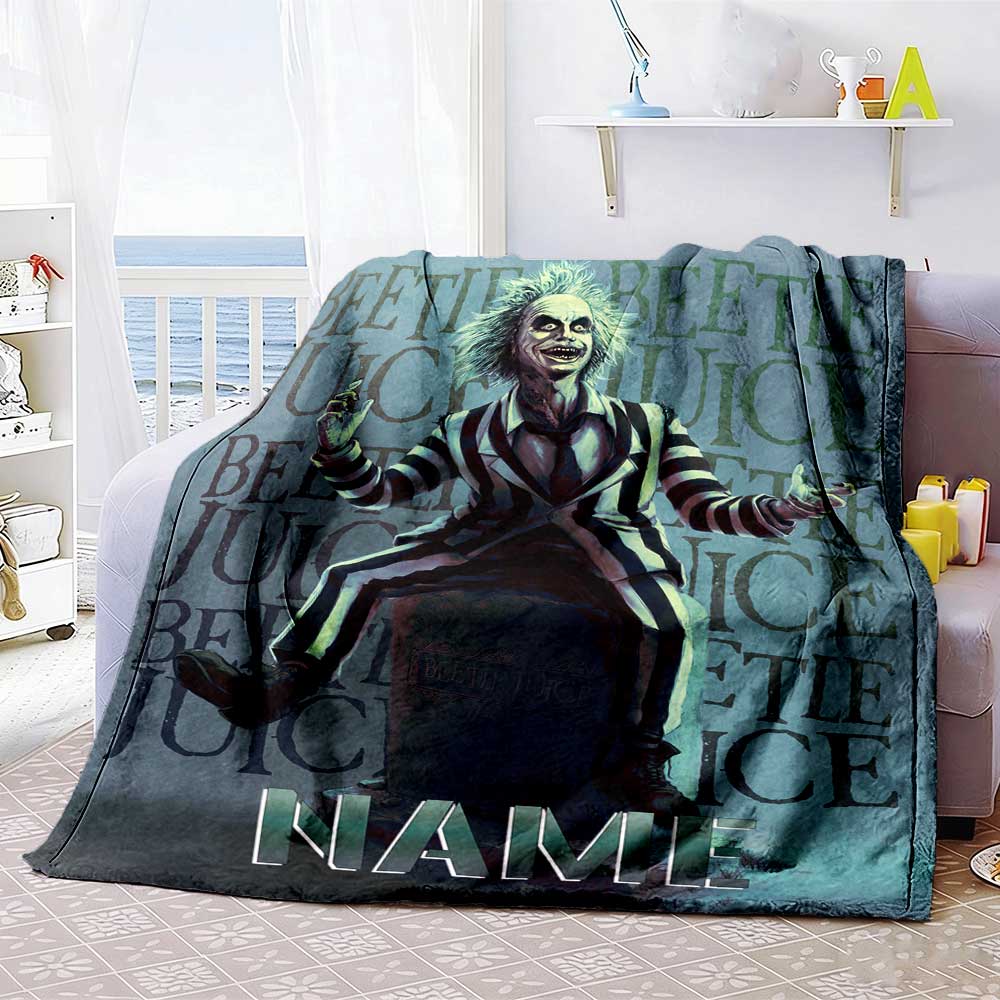 Warner (17) Customize Text Blanket Cozy Personalized Blanket Soft Warm Cozy Versatile for Living Room Office Couch Seaside Ideal for All Seasons