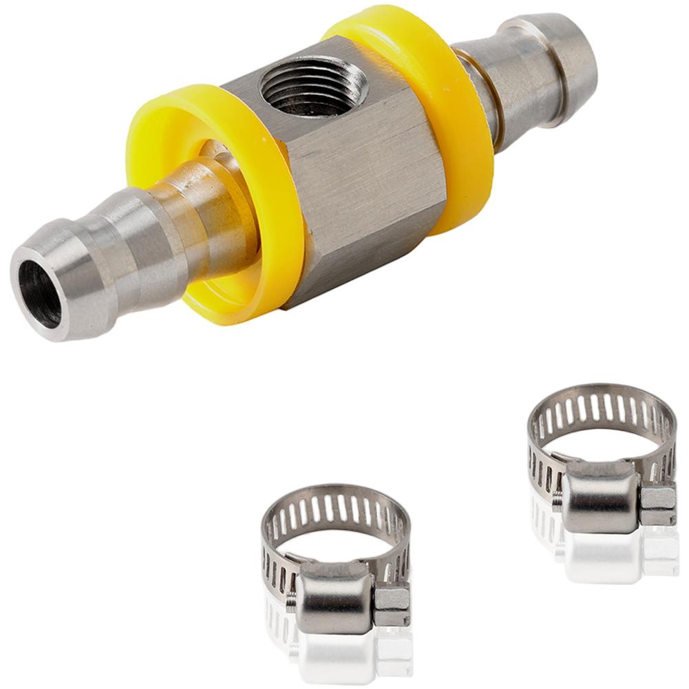 

Vehicle Fuel Pressure Gauge Sensor T Barb Adapter Stainless Steel Connector for Accurate Fuel Line Measurement