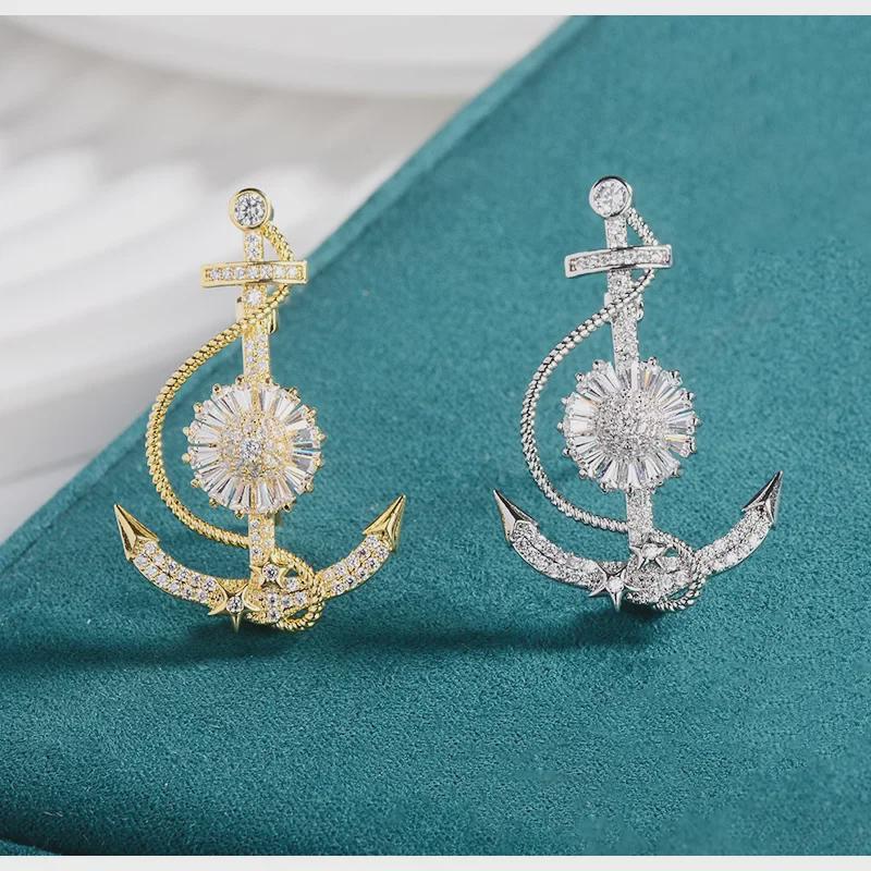 Broche Ancre Rotative Style Marine Coréen – Badge de Mode pour Hommes et Femmes