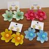 Vacation Style Resin Flower Earrings Retro Elegant Irregular Women Jewelry