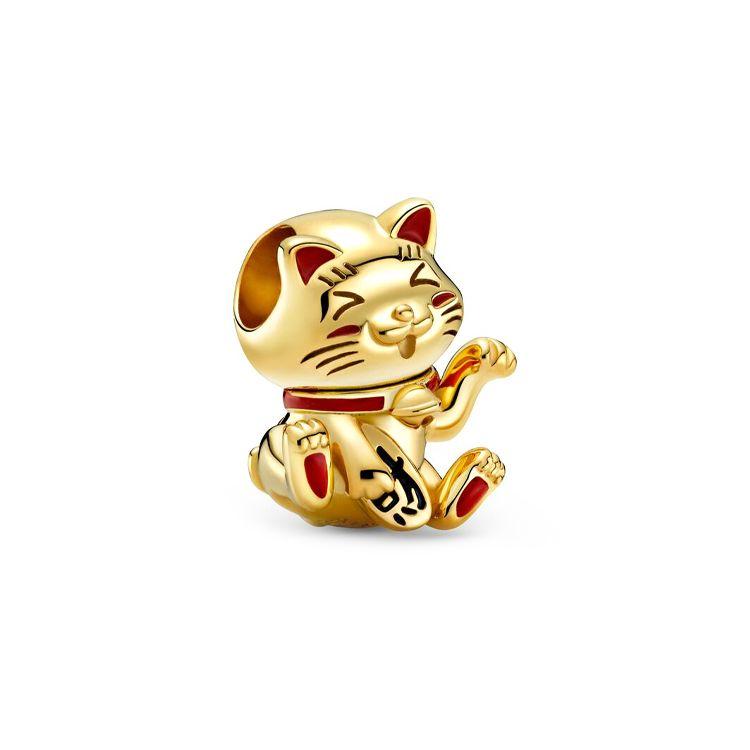 Pandora Shine Cute Lucky Cat Charm Unisex Charm Gold 769271C01 Gold