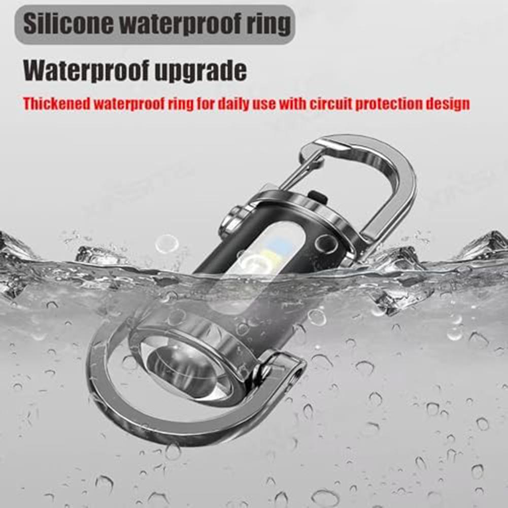 USB Rechargeable Compact Keychain Flashlight with Bright LED Light for Hiking Camping Running and Everyday Use