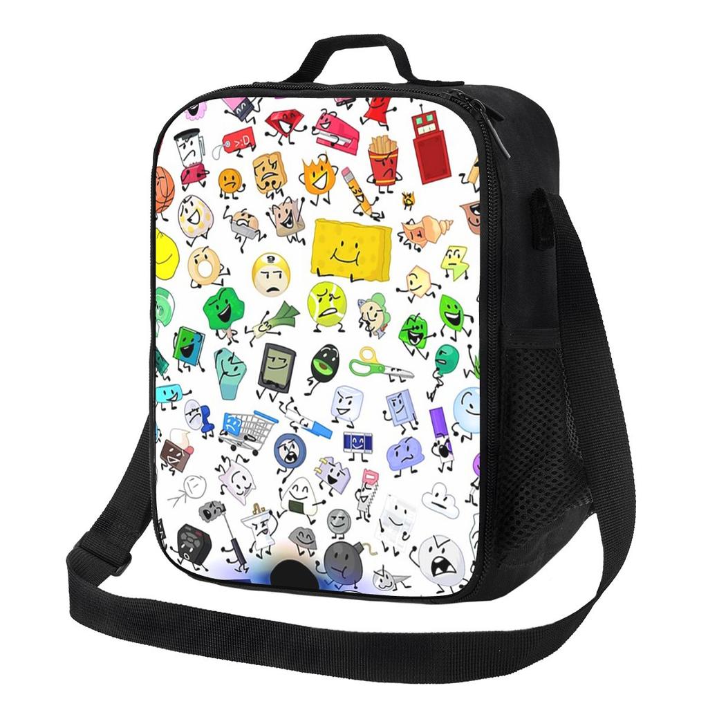 BFB And TPOT Full Cast BFDI Insulated Lunch Bag Women Picnic Storage Food Boxes Portable Container Cooler Thermal Lunch Box Tote