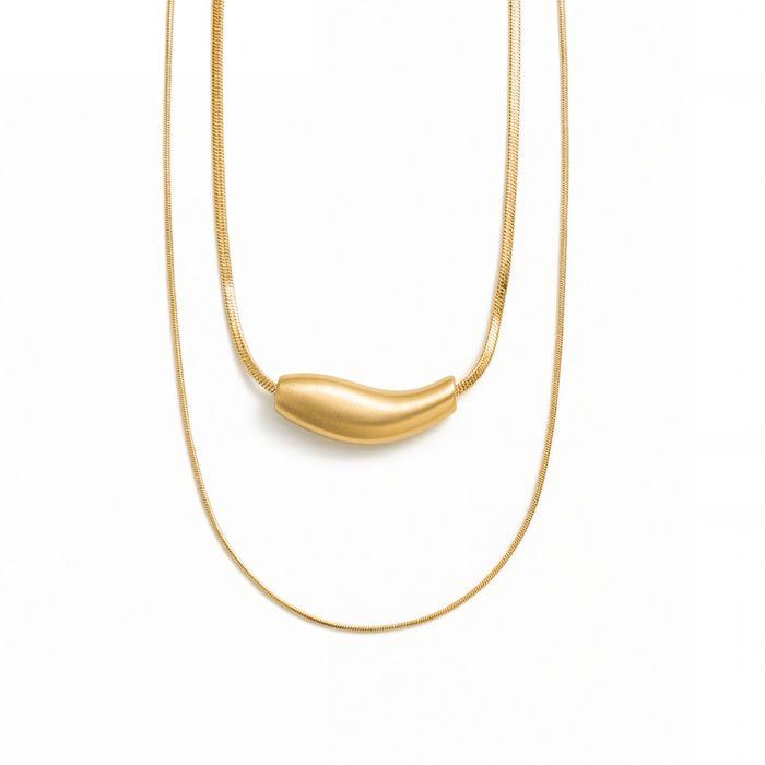 Collier - LUXENTER - Syten - Or jaune 18 carats - Alliage métallique - Fermoir mousqueton