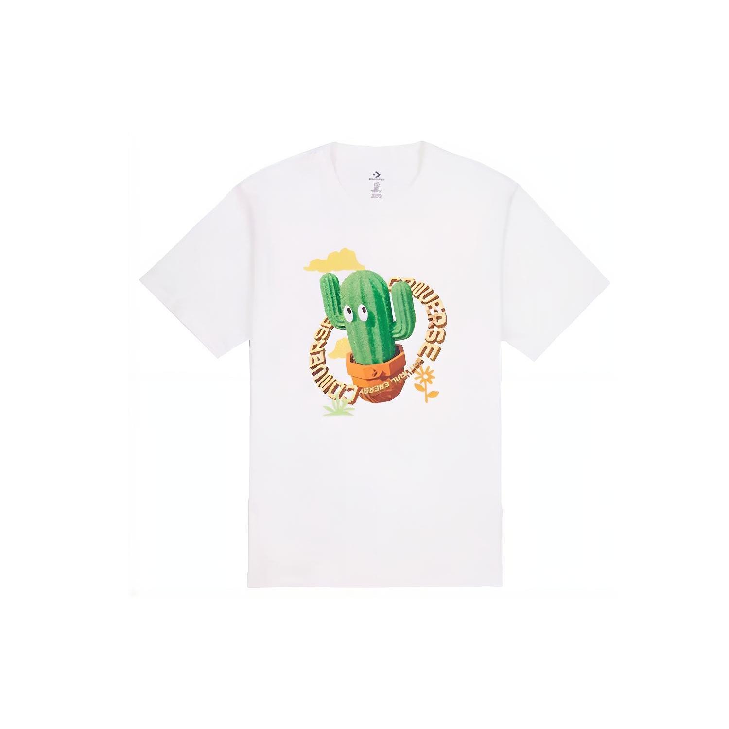 Converse Animated Cactus Graphic Tee Asia Sizing  White  Men s 10023995-A01 M