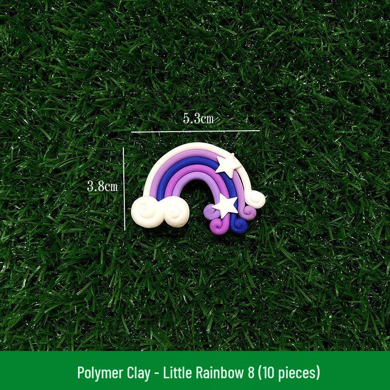 Topery na tort Tęczowa Chmurka i Gwiazdka - Kolorowe Cukierkowe Ozdoby z Miękkiej Gliny do Dekoracji Scenki Pieczenia DIY