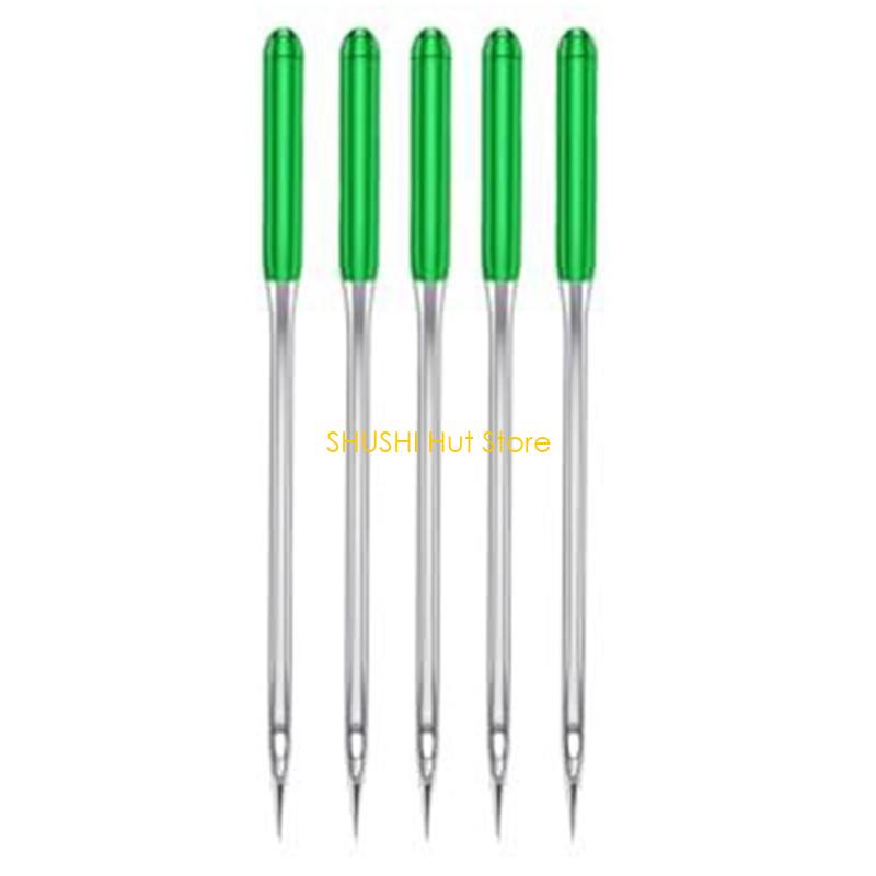 5Pieces Metal Sewing Machine Needle Regular Point Machine Needle Colorful Stainless Steel Needle for Stretch Fabric D57B зелёный