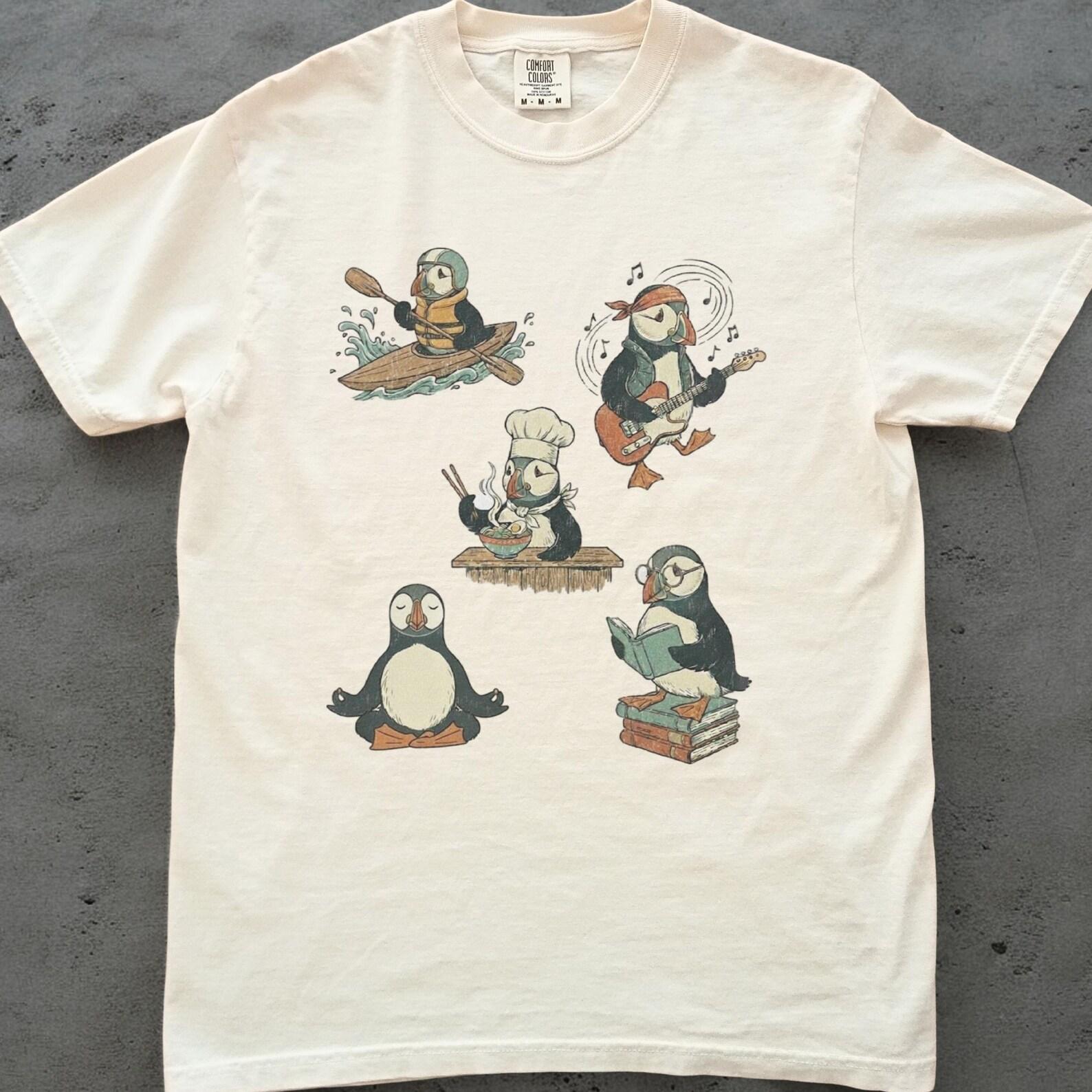 Puffin Shirt, Cute Puffin Lover Tee, Funny Bird T shirt, Comfort Colors Puffin Gift, Wildlife Graphic Tee, Birdwatcher Nature Shirt L