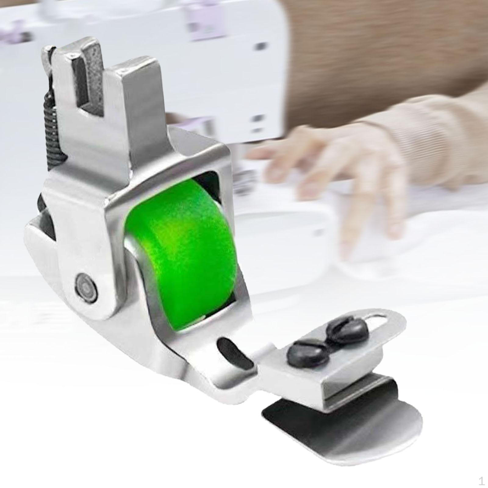 

Rolled Edge Presser Foot Hemming Tool DIY Wear Resistant Supplies Portable Sturdy Parts Green Rubber Wheel