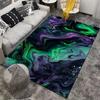 Abstract Galaxy-Inspired Carpet with Green and Purple Swirl Pattern Suitable for Use As an Anti-slip for Living Room Bedroom Sofas