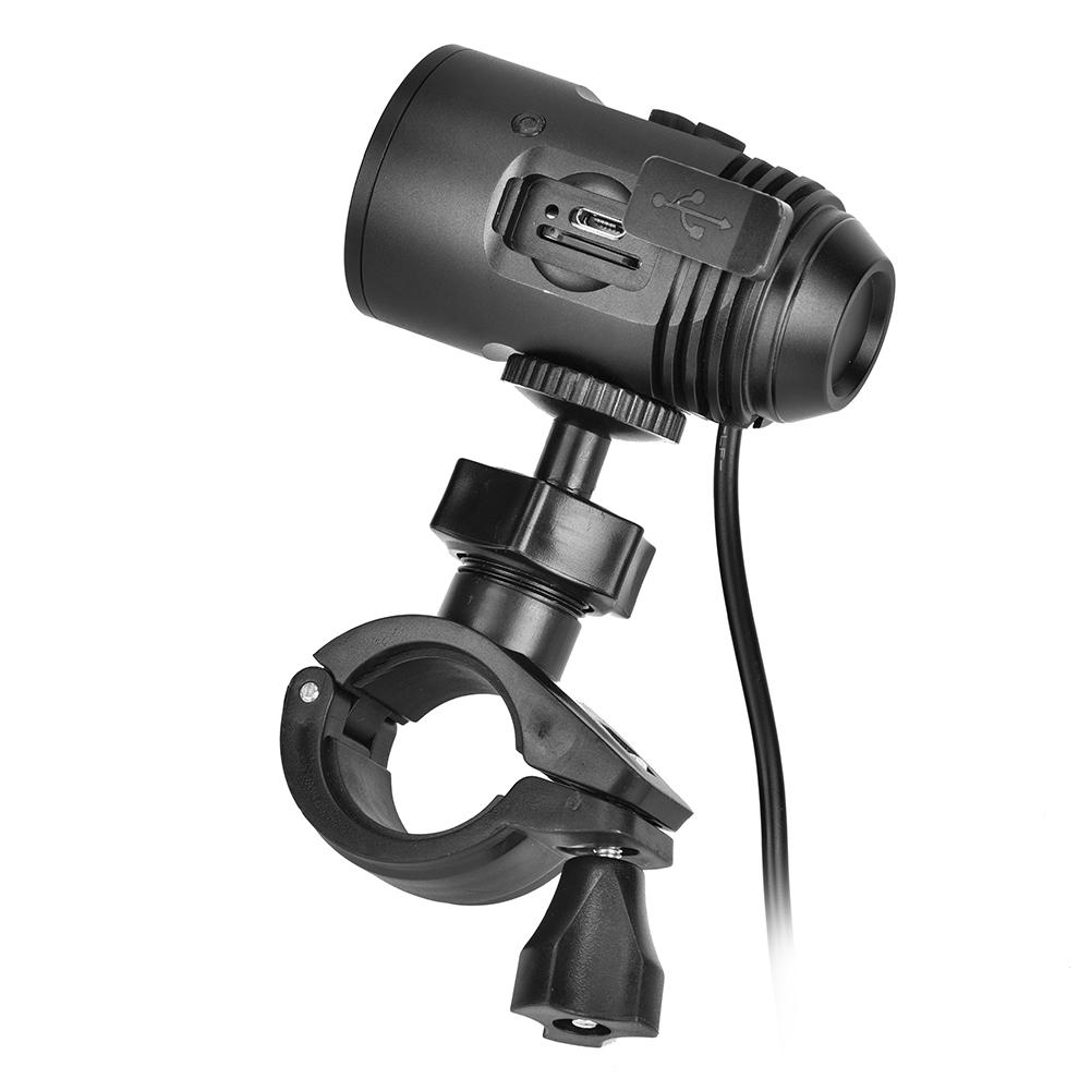 Bike Front Light Lamp with Record Camera Battery Cycling Accessory for Bicycleblack