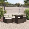 VidaXL Ensemble de canapé de jardin de 7 pièces avec coussins en poly rotin marron 3348314